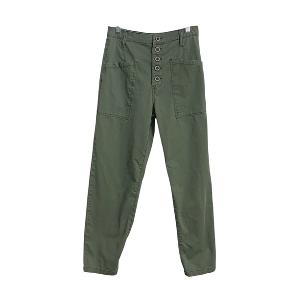 Pistola army colonel green Tammy high rise adjustable straight leg trouser 29 - Picture 2 of 2
